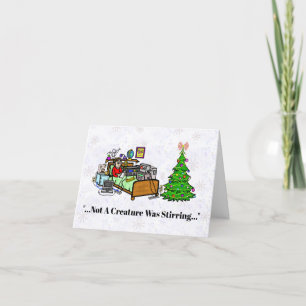 Ham Radio Operator En Tarjeta De Navidades De Cama