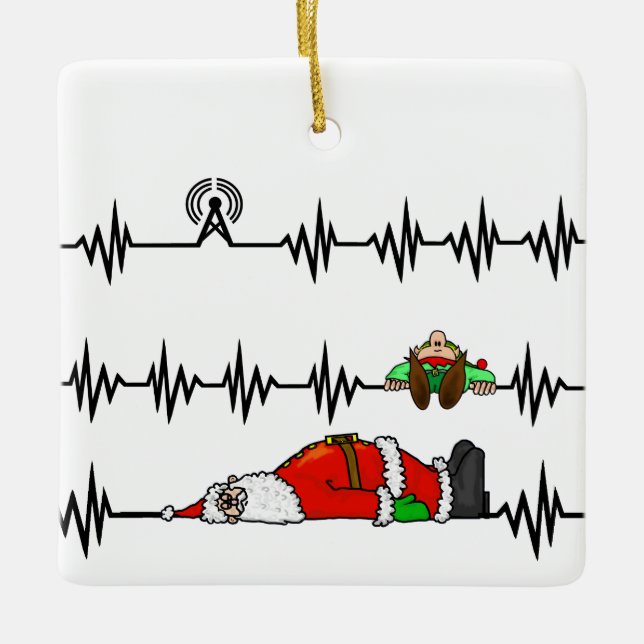 Ham Radio Santa Elf Frecuencia Ornamento de Navida (Anverso)