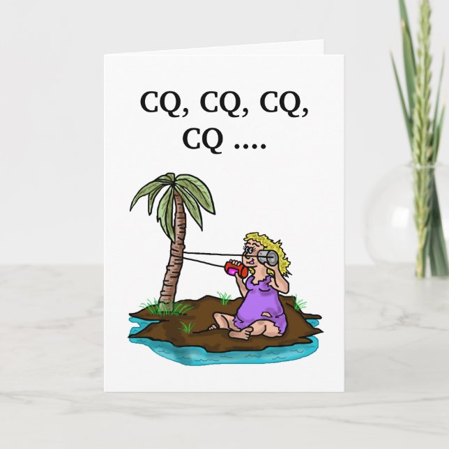 Ham Radio Tarjeta de Cumpleaños Isla Remota Femeni (Anverso)