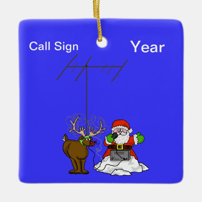 Ham Radio Tshirt Ornamento de Navidad (Anverso)