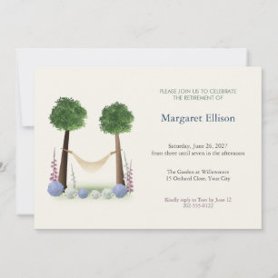 Hamaca de jardín entre árboles Invitación de jubil