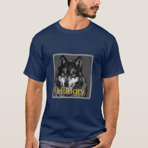 Hambriento - oscuro básico de la camiseta de