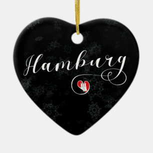 Hamburg Heart, Ornamento de Árbol de Navidad, Alem