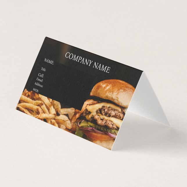 HAMBURGERS DE TARJETAS DE NEGOCIO DE PLANTILLAS BÁ (Anverso)