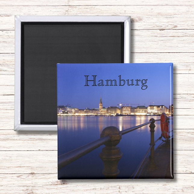 Hamburgo Binnenalster hora azul imán (Subido por el creador)