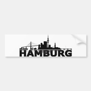 Hamburgo City horizonte de pegatinas de automóvil
