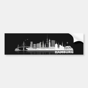 Hamburgo City horizonte de pegatinas de automóvil