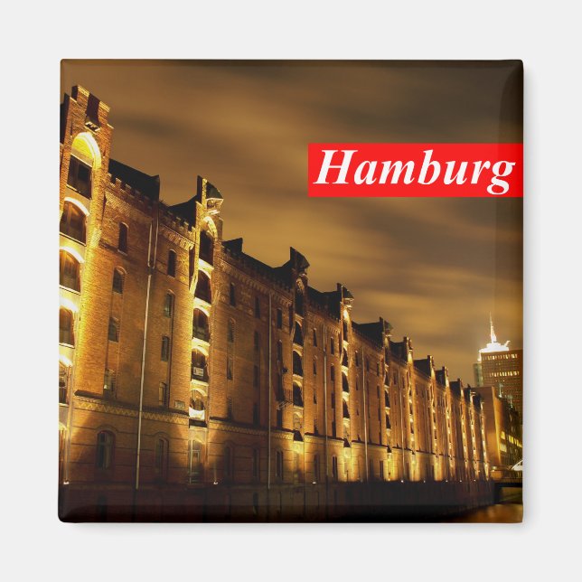 Hamburgo - ciudad de memoria con noche imán - (Frente)