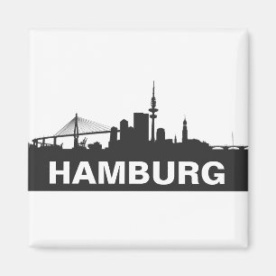 Hamburgo horizonte nevera imán