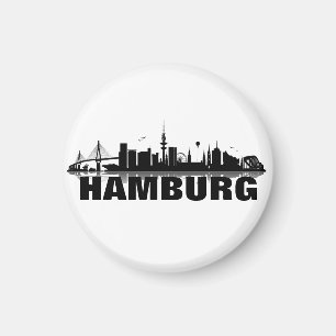 Hamburgo horizonte nevera imán