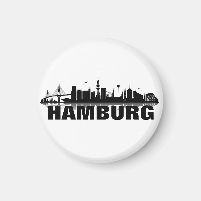 Hamburgo horizonte nevera imán (Frente)