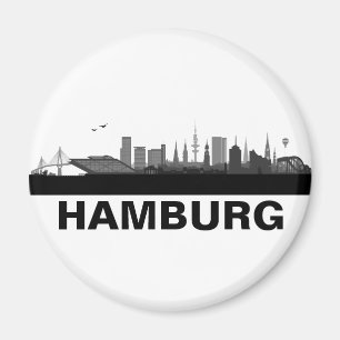 Hamburgo horizonte nevera imán