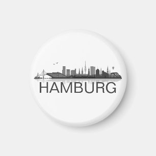 Hamburgo horizonte nevera imán