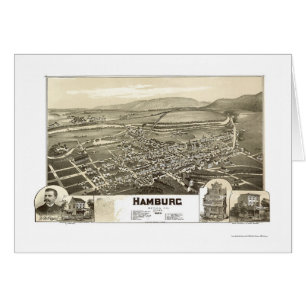 Hamburgo, mapa panorámico del PA - 1889
