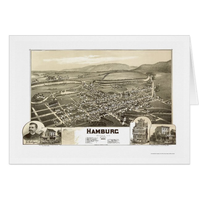Hamburgo, mapa panorámico del PA - 1889 (Anverso (Horizontal))