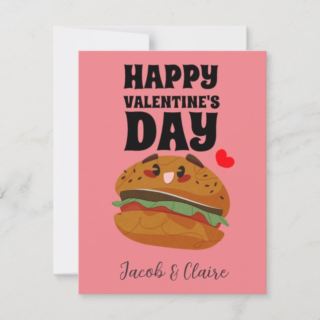 hamburguesa linda, feliz día de San Valentín nombr (Anverso)