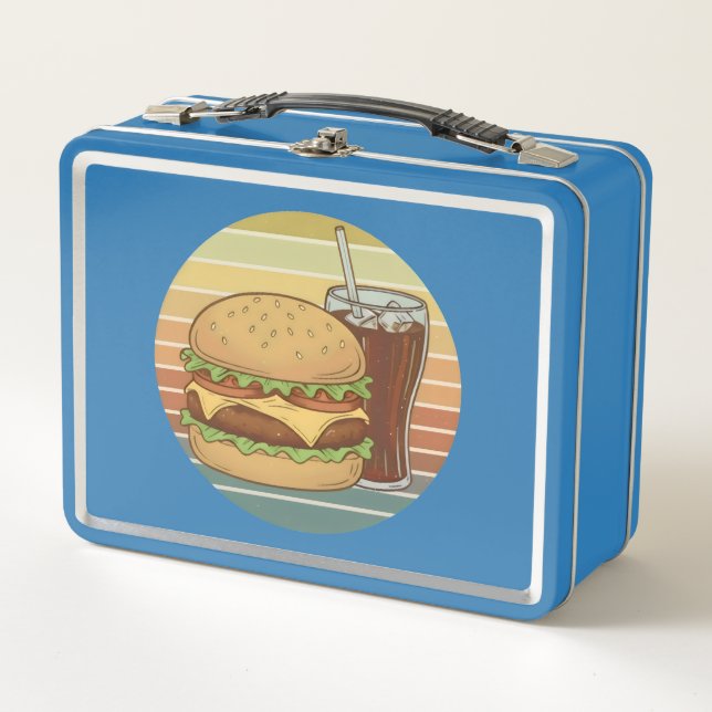 Hamburguesa retro y cola. (Anverso)