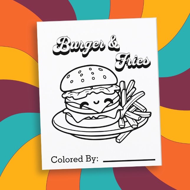 Hamburguesa y frisos | Página Color Me (Subido por el creador)