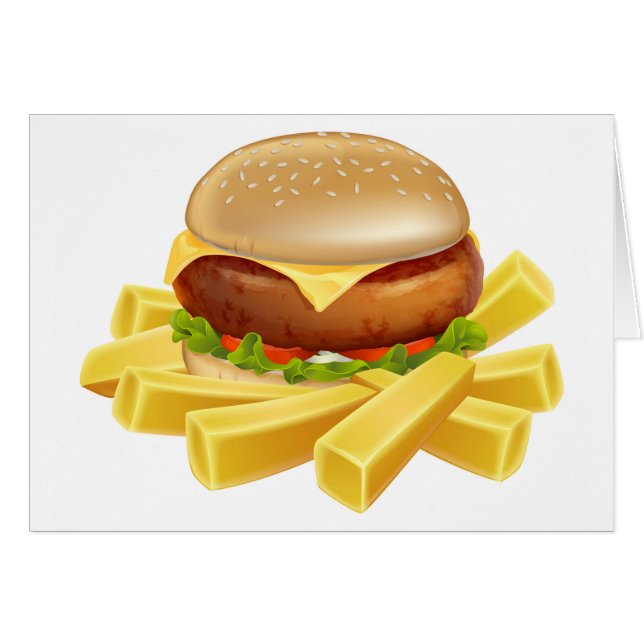 Hamburguesa y microprocesadores o patatas fritas (Anverso (Horizontal))