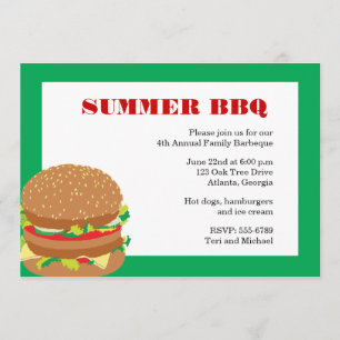Hamburguesas - invitaciones del fiesta del Bbq