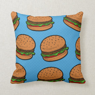 Hamburguesas por todo la almohada divertida