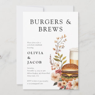 Hamburguesas y cerdas Parejas Duchan Invitación