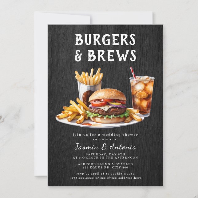 Hamburguesas y Cervezas Invitación (Anverso)