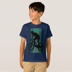HAMbWG - Camiseta para niños - ciclista Verde azul