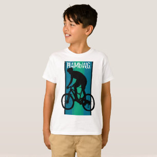 HAMbWG - Camiseta para niños - motociclista Aqua
