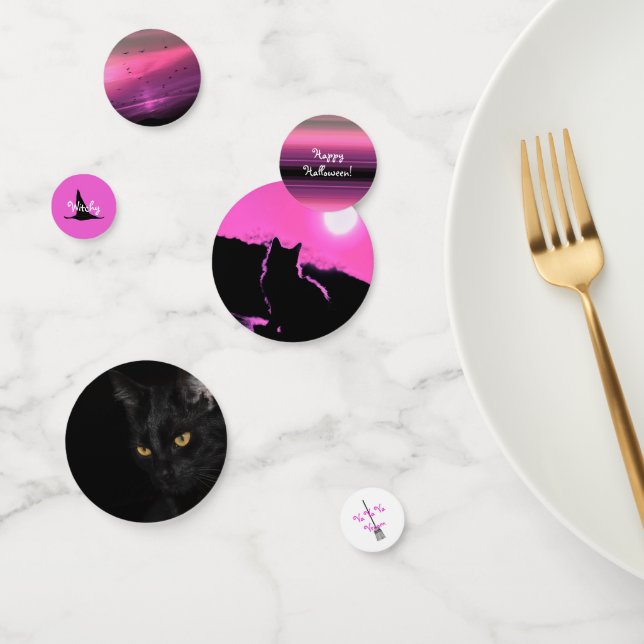 HAMbWG - Confetti de mesa - Gato de Halloween rosa (Grupo)