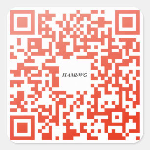 HAMbWG - pegatinas - logotipo rojo de QR