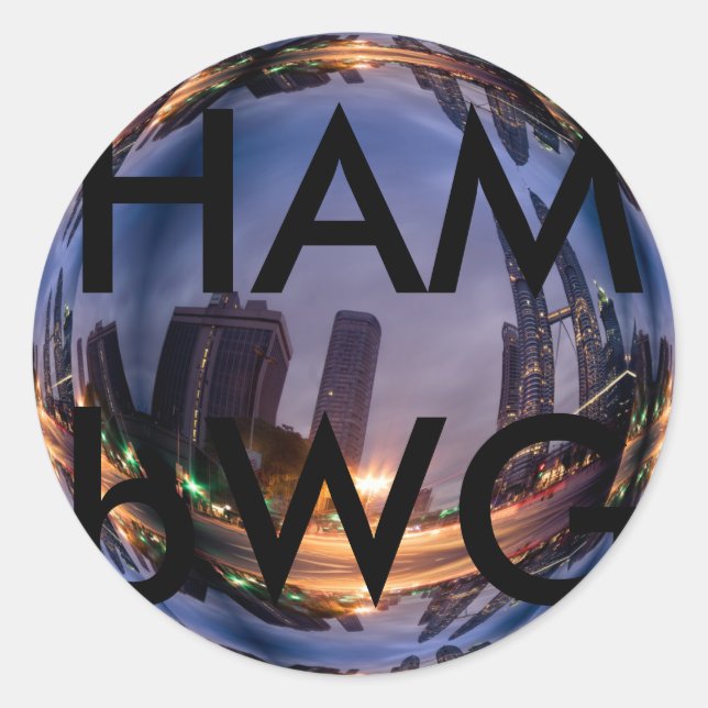 HAMbWG - Pegatinas - Reflexión en la ciudad (Anverso)