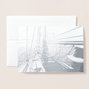 HAMbWG - Tarjeta de Relieve metalizado plateado -