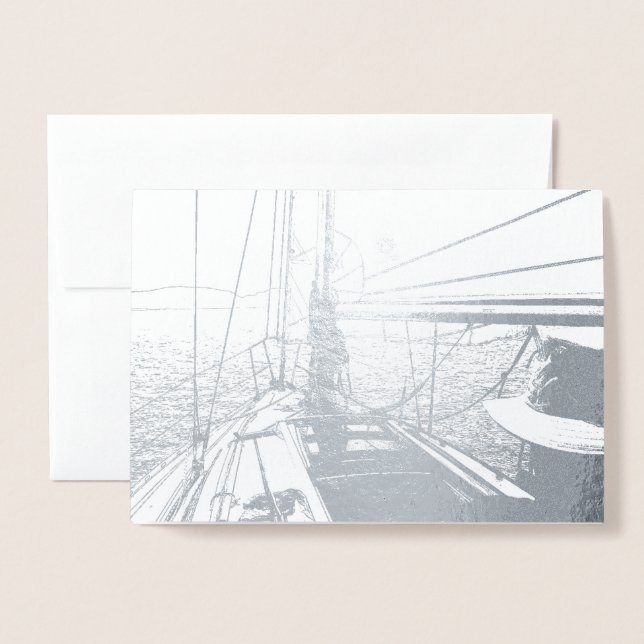 HAMbWG - Tarjeta de Relieve metalizado plateado -  (Anverso con sobre)