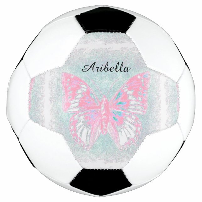 HAMbyWG - Balón de fútbol - Mariposa rosa (Anverso)
