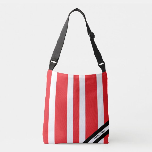 HAMbyWG - Bolsa de hombro de lienzo - Rojo y Blanc (Anverso)