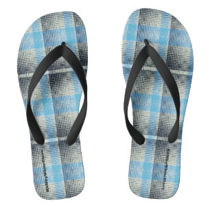 HAMbyWG - Chanclas para hombre Cuadros azules clar