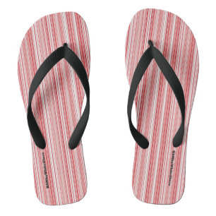 HAMbyWG - Chanclas Rojas Blancas Rayas Finas para 