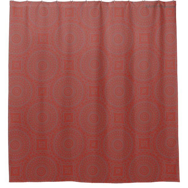HAMbyWG - Cortina de ducha - Boho rojo (Anverso)