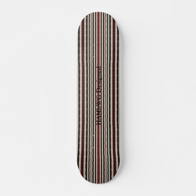 HAMbyWG Design- Skateboard - Banda ósea roja negra (Anverso )