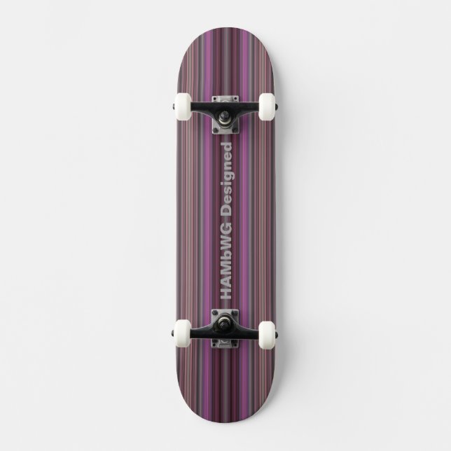 HAMbyWG Diseñado - Skateboard - Rayas de frambuesa (Anverso)