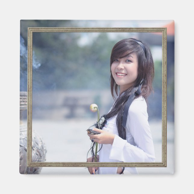 HAMbyWG - Imán fotográfico con un borde plateado (Frente)