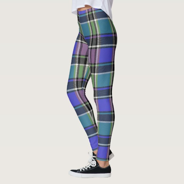HAMbyWG - Leggings - Lilac y Aqua Plaid (Izquierda)