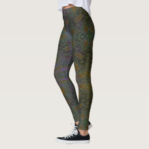 HAMbyWG - Leggings - Piel lagartija con oliva y pú