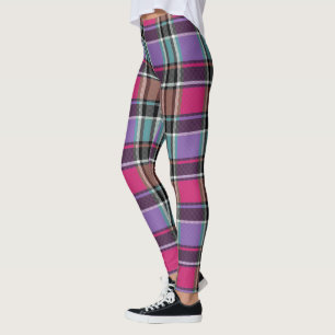 HAMbyWG - Leggings -Pink and Lilac Plaid