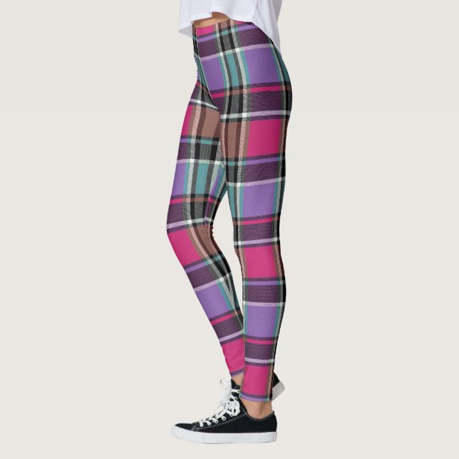 HAMbyWG - Leggings -Pink and Lilac Plaid (Izquierda)