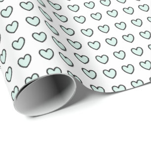 HAMbyWG - papel de regalo - menta/corazones negros
