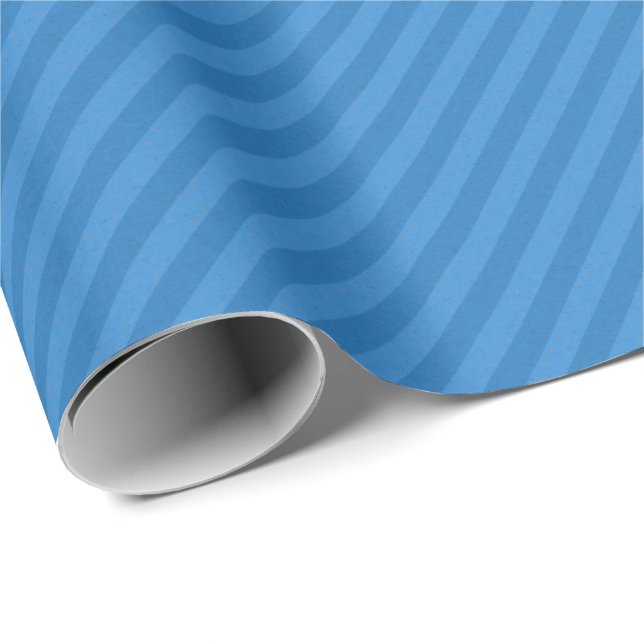 HAMbyWG - Papel de Regalo -  Raya Azul Azul (Esquina del rollo)
