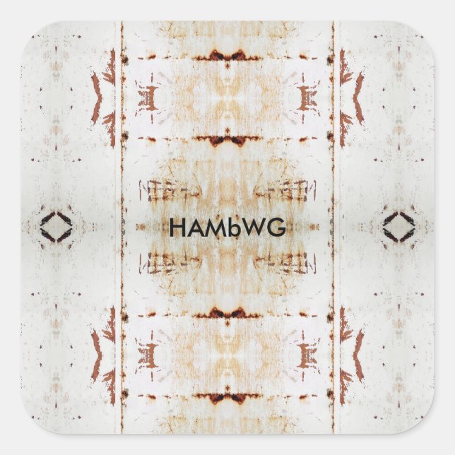 HAMbyWG - Pegatinas - Logotipo blanco angustiado (Anverso)