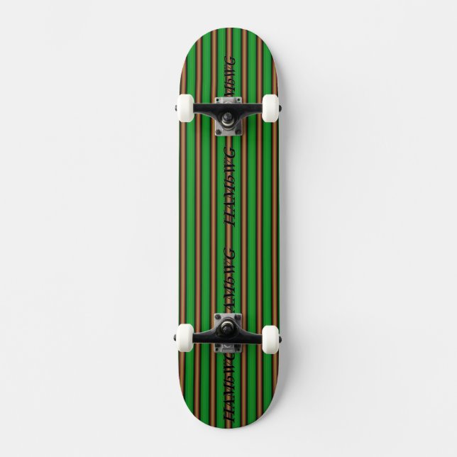 HAMbyWG - Skateboard - Green Pink w HAMbWG Bar (Anverso)
